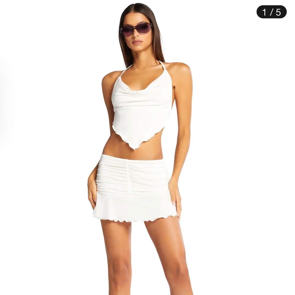 I AM GIA 2 piece white skirt set